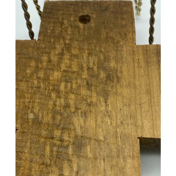 Folk Art Rustic Wood And Pewter Wall‎ Hanging  Cross. - Picture 2 of 9